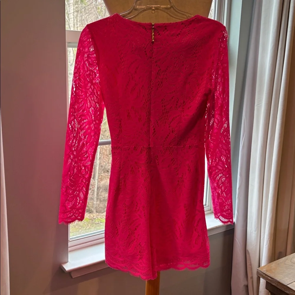 Lilly Pulitzer lace Tiki Wrap Romper In Pink size small dress shorts 1-pc - Picture 5 of 10